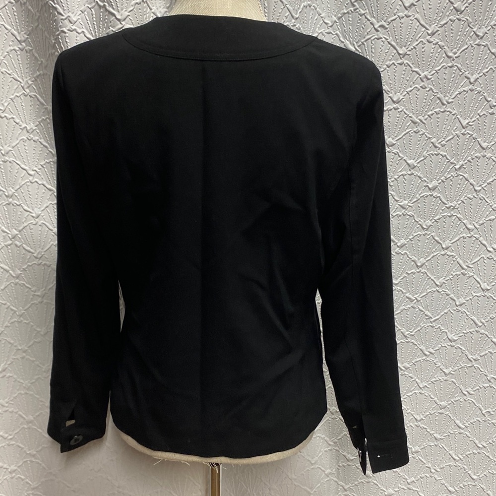 Chico's size 1 (medium) Classic Black‎ Blazer chunky buttons business casual - Picture 5 of 6